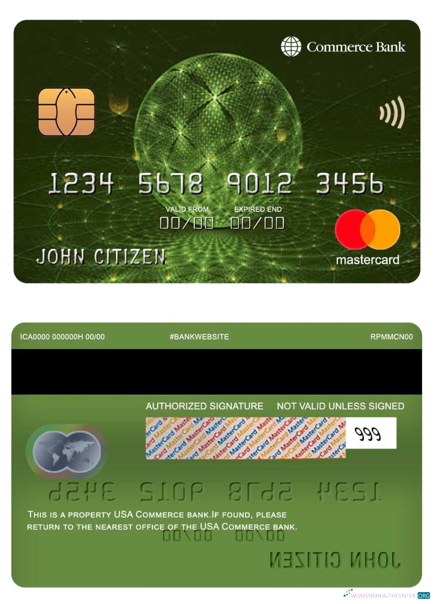 Download USA Commerce bank mastercard Photoshop template
